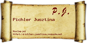 Pichler Jusztina névjegykártya